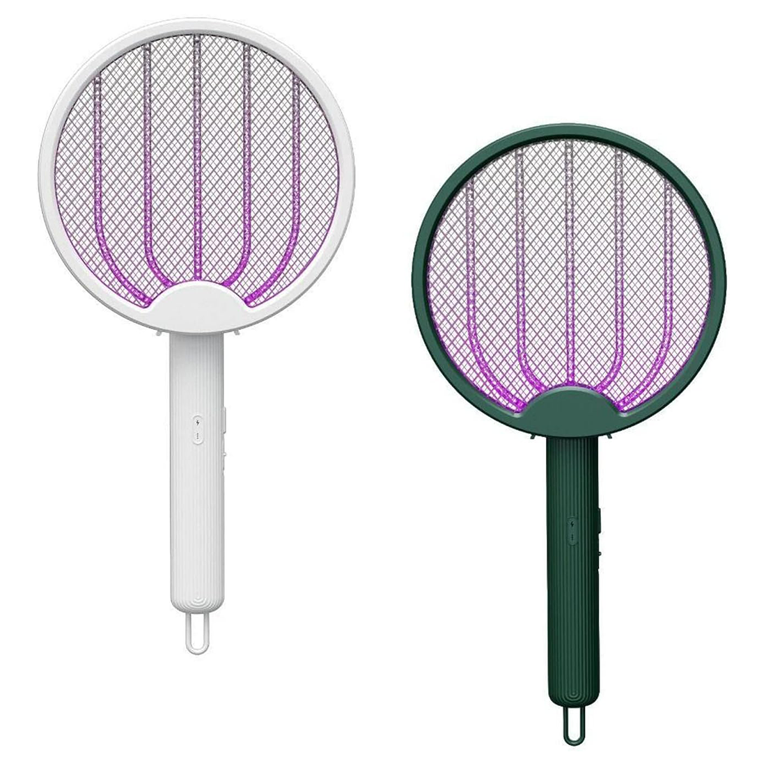 Raquette Électrique Anti-Moustiques Tue Insectes Pliable Lumière UV Rechargeable