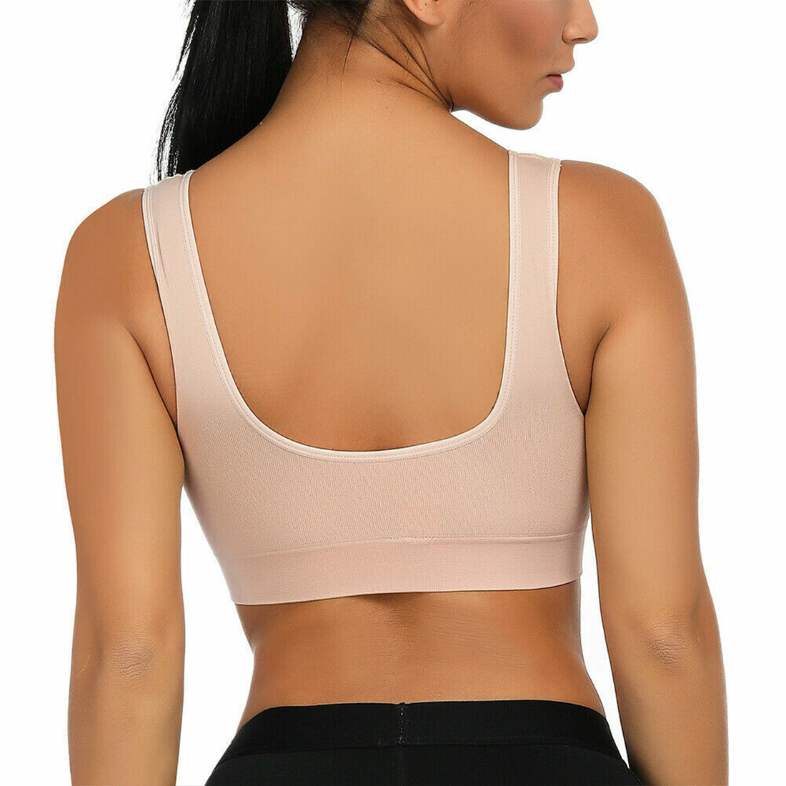 Soutien-gorge de sport Top sans armature avec épaule large respirante élastique