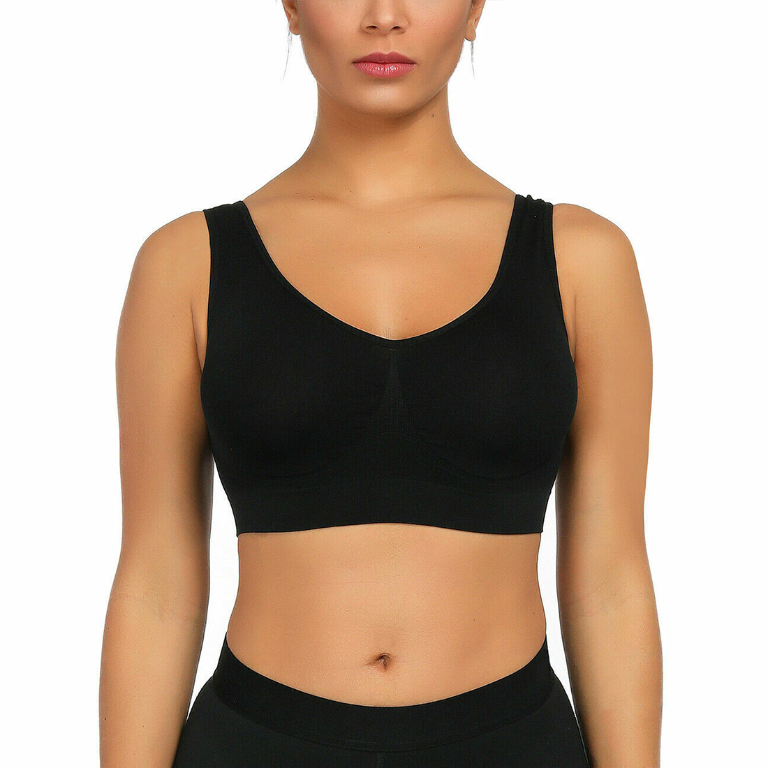 Pack 3 Brassières De Sport Sans Armatures Épaules Larges Respirant Élastique