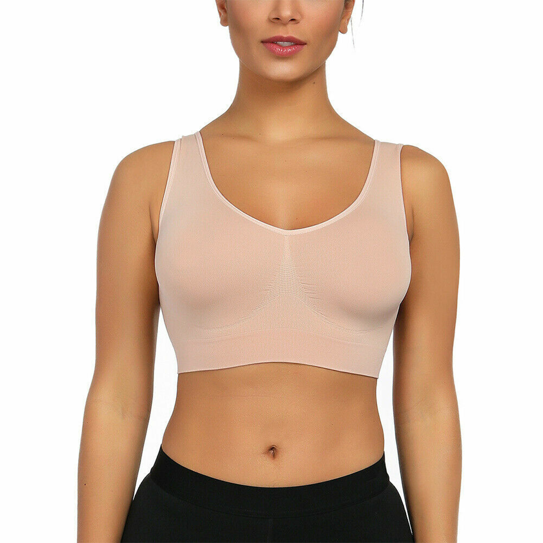 Pack 3 Brassières De Sport Sans Armatures Épaules Larges Respirant Élastique