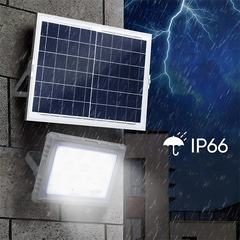 Projecteur Solaire LED 600W Panneau Solaire Crépusculaire 6500K IP66 Télécommand