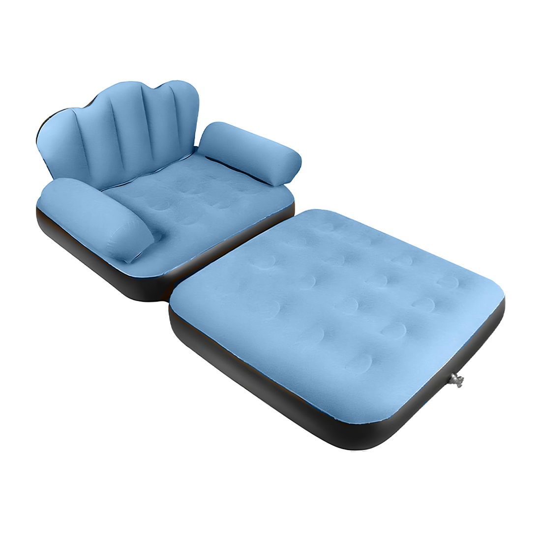 Fauteuil Gonflable avec Repose-pieds et Dossier Canapé en Tissu Velouté