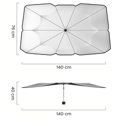 2 PZ Pare-soleil pliable voiture couverture de pare-brise universelle, 140x76cm