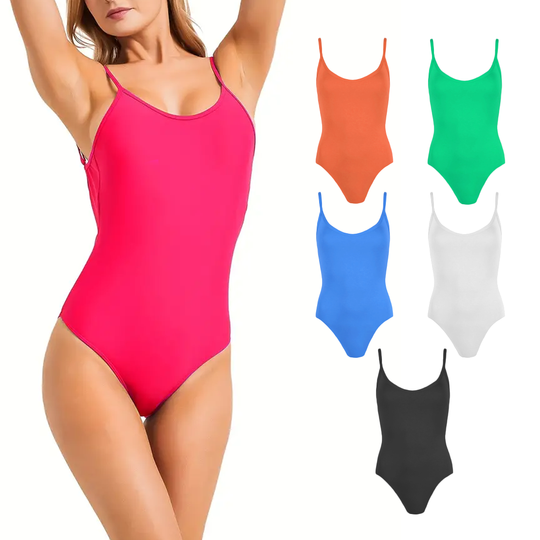 Maillot de Bain Une-Pièce Femme MADRID Élastique Push Up Uni Beachwear