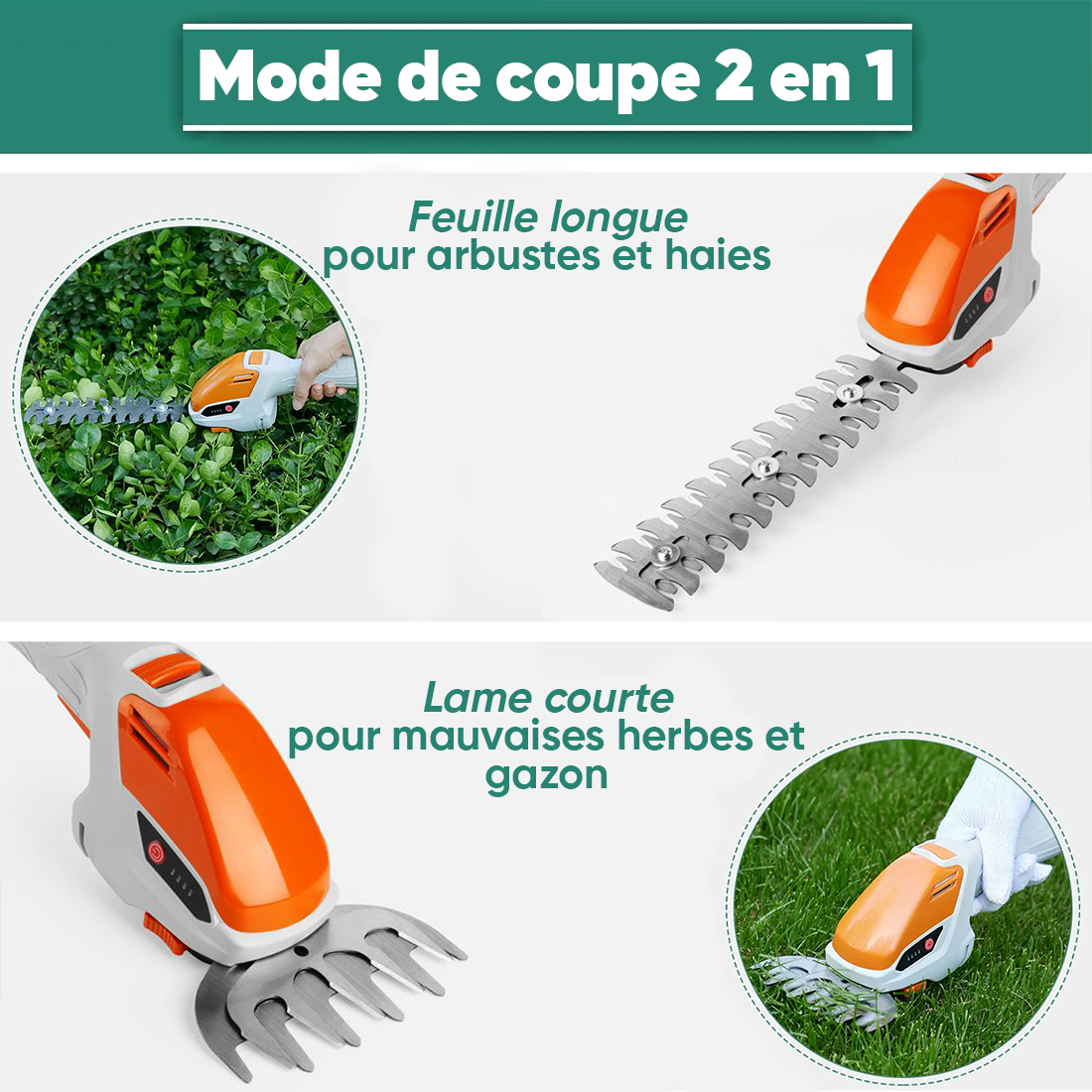 Cisailles Électriques à Haies Batterie 12V Sans Fil Rechargeables