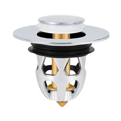 Set 4 Bouchons lavabo universel système pop-up, anti-blocage ABS 34-40 mm.