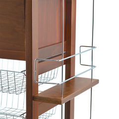 MAS017 Vesuvio Noyer Chariot 57x38x82h cm avec porte-bouteille et porte-pain