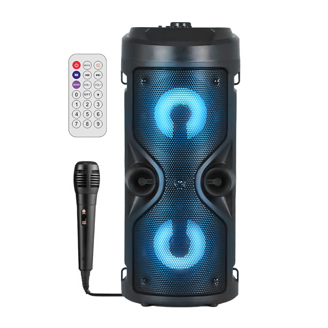 Haut-parleur Bluetooth avec microphone karaoké et lumière LED, portable