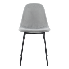 Lot de 4 chaises LOLA au design moderne en velours, structure en métal.