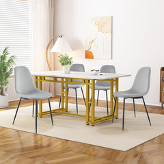 Lot de 4 chaises LOLA au design moderne en velours, structure en métal.