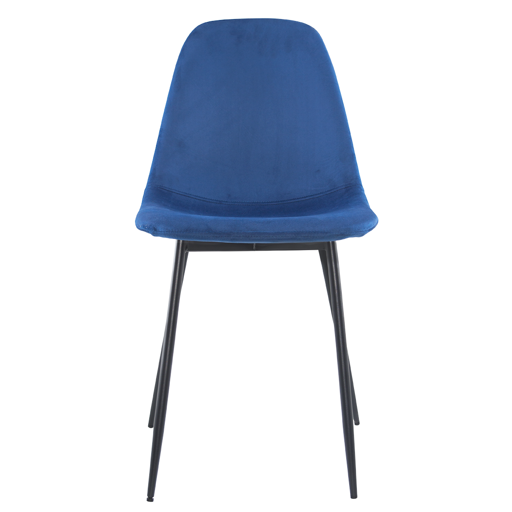 Lot de 4 chaises LOLA au design moderne en velours, structure en métal.