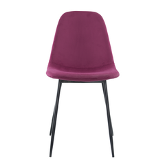 Lot de 4 chaises LOLA au design moderne en velours, structure en métal.