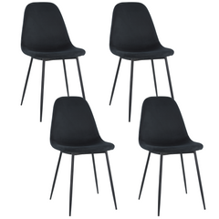 Lot de 4 chaises LOLA au design moderne en velours, structure en métal.