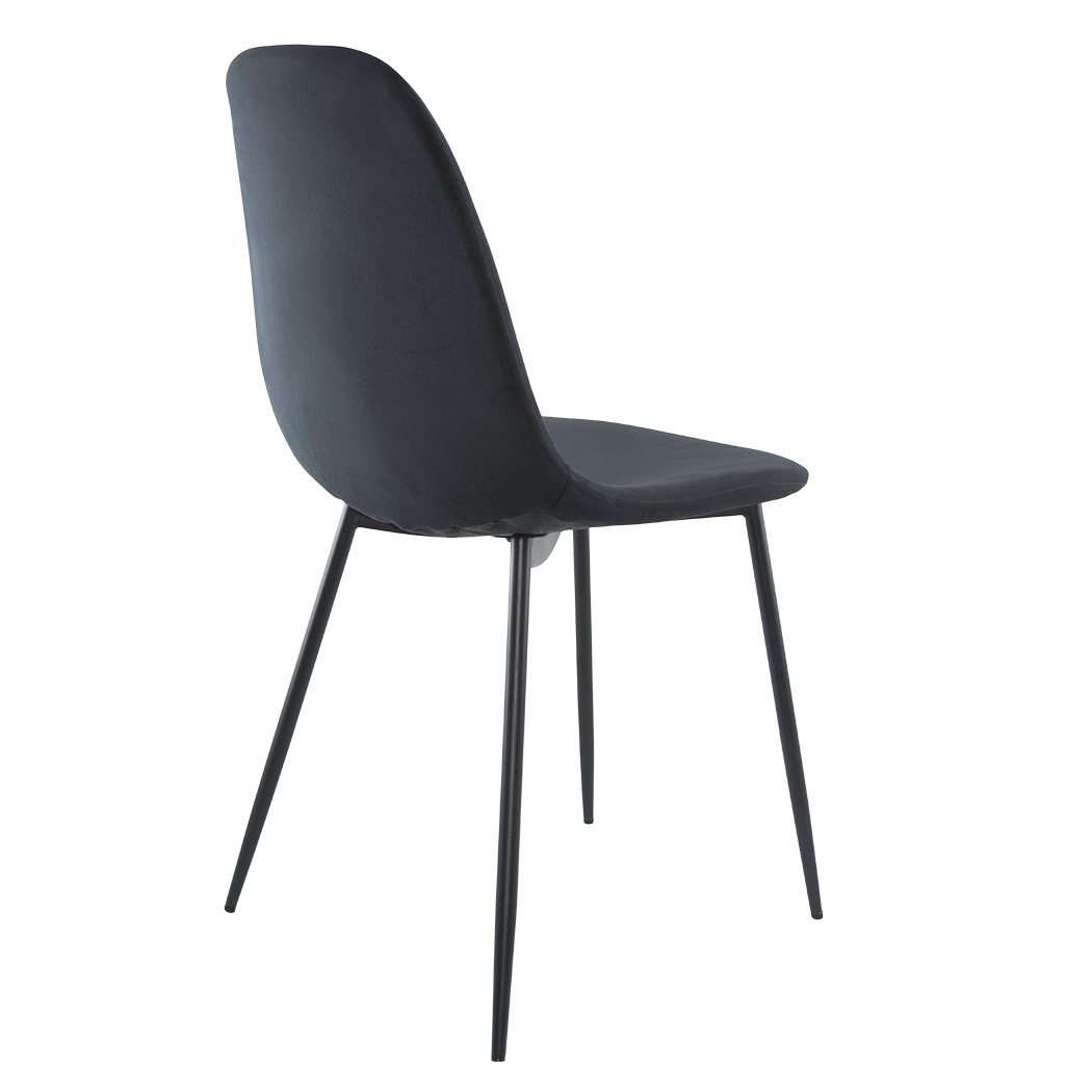 Lot de 4 chaises LOLA au design moderne en velours, structure en métal.