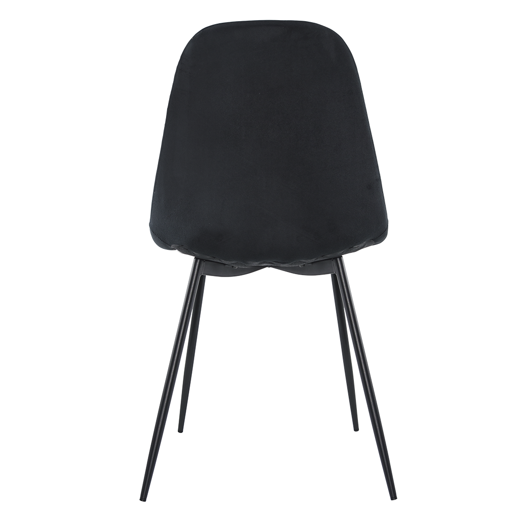 Lot de 4 chaises LOLA au design moderne en velours, structure en métal.