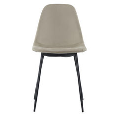 Lot de 4 chaises LOLA au design moderne en velours, structure en métal.