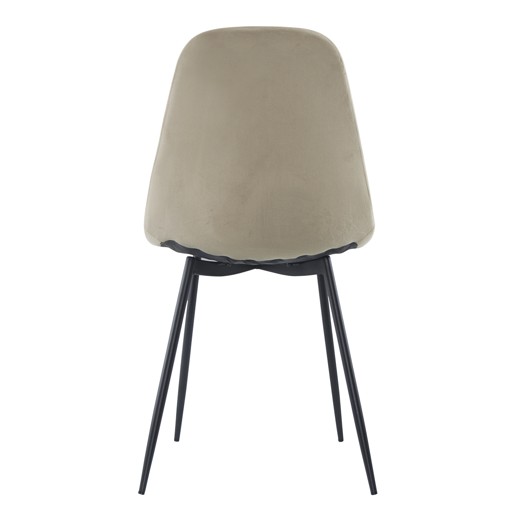 Lot de 4 chaises LOLA au design moderne en velours, structure en métal.