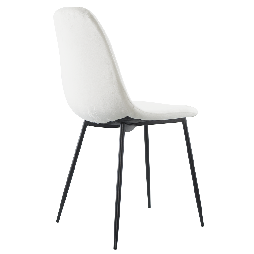 Lot de 4 chaises LOLA au design moderne en velours, structure en métal.