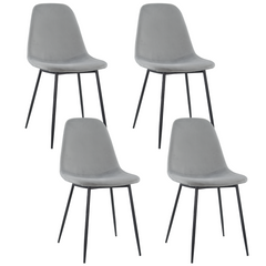 Lot de 4 chaises LOLA au design moderne en velours, structure en métal.