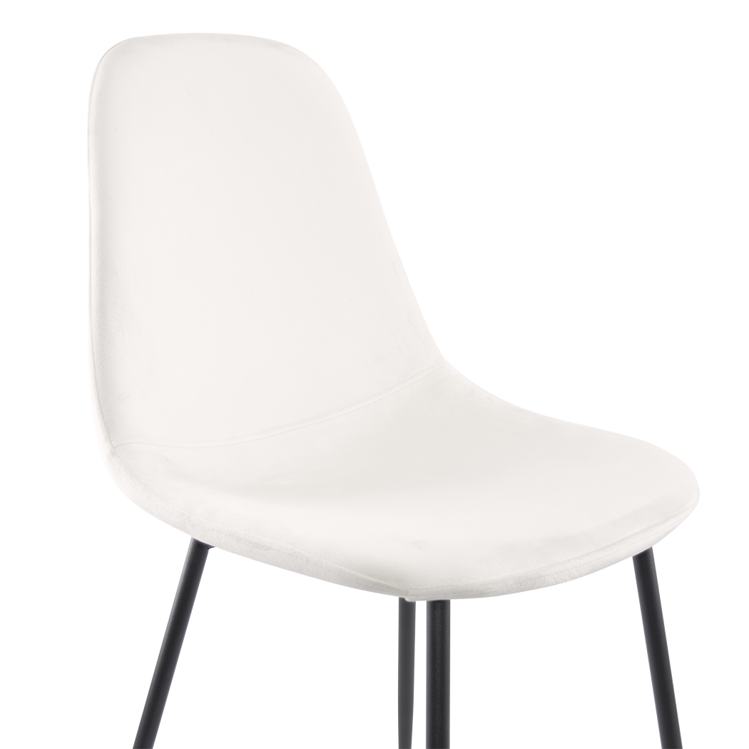 Lot de 4 chaises LOLA au design moderne en velours, structure en métal.