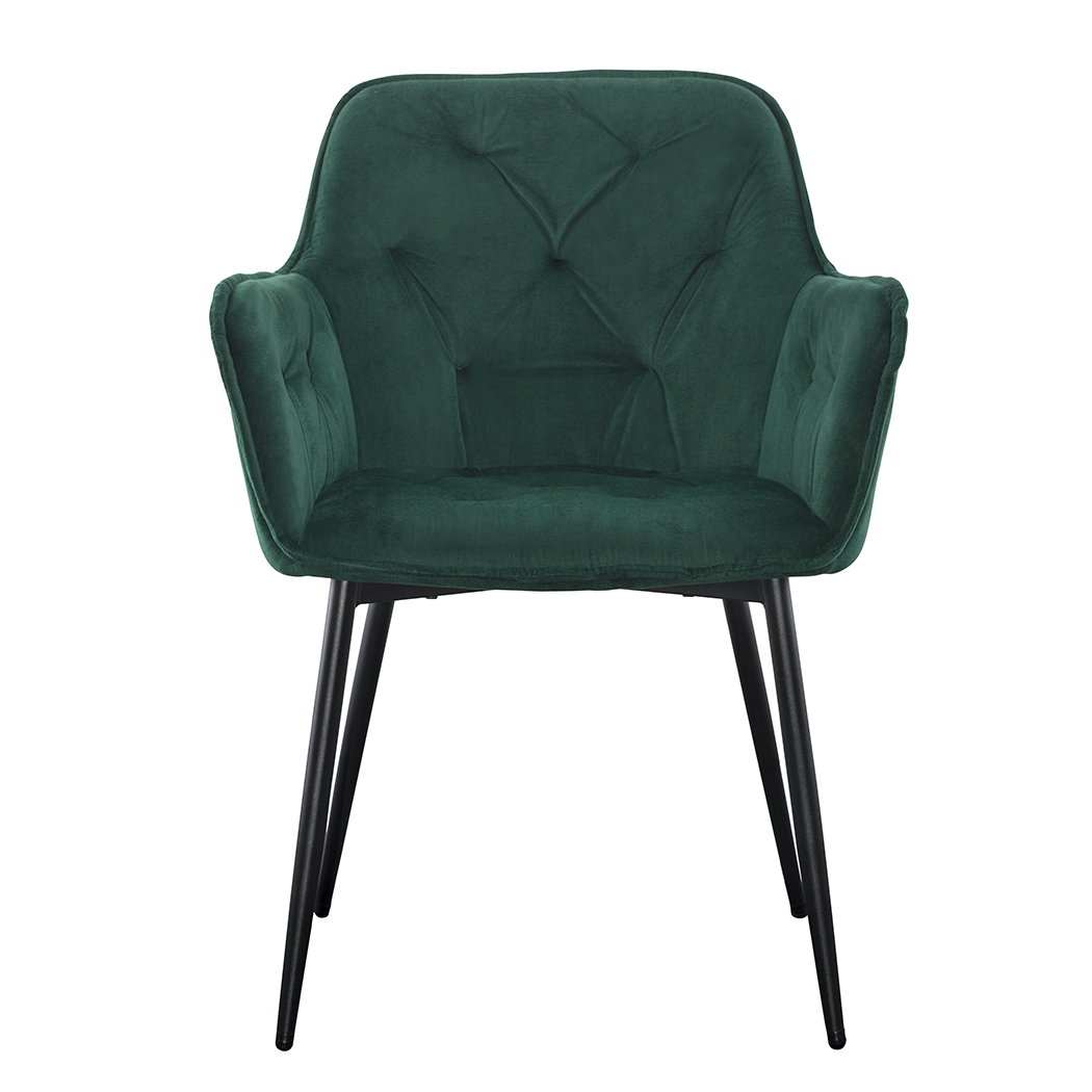 Ensemble de 2 fauteuils en velours QUEEN rétro, avec dossier rembourré.