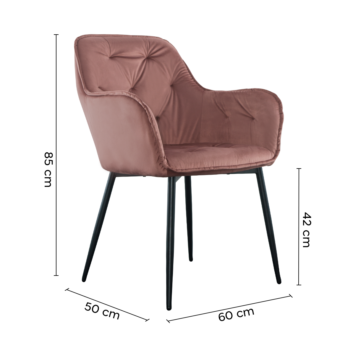 Ensemble de 2 fauteuils en velours QUEEN rétro, avec dossier rembourré.