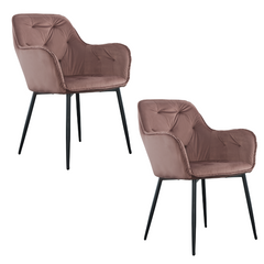 Ensemble de 2 fauteuils en velours QUEEN rétro, avec dossier rembourré.