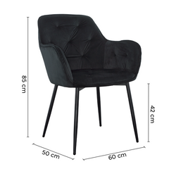 Ensemble de 2 fauteuils en velours QUEEN rétro, avec dossier rembourré.