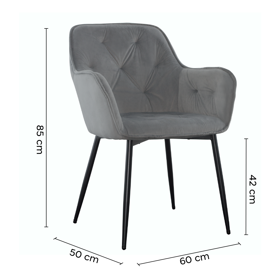 Ensemble de 2 fauteuils en velours QUEEN rétro, avec dossier rembourré.