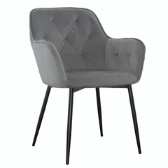 Ensemble de 2 fauteuils en velours QUEEN rétro, avec dossier rembourré.