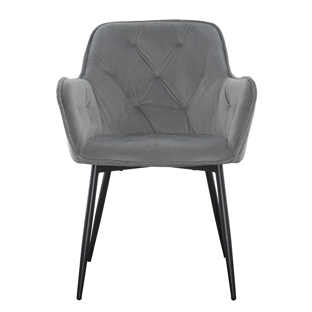 Ensemble de 2 fauteuils en velours QUEEN rétro, avec dossier rembourré.