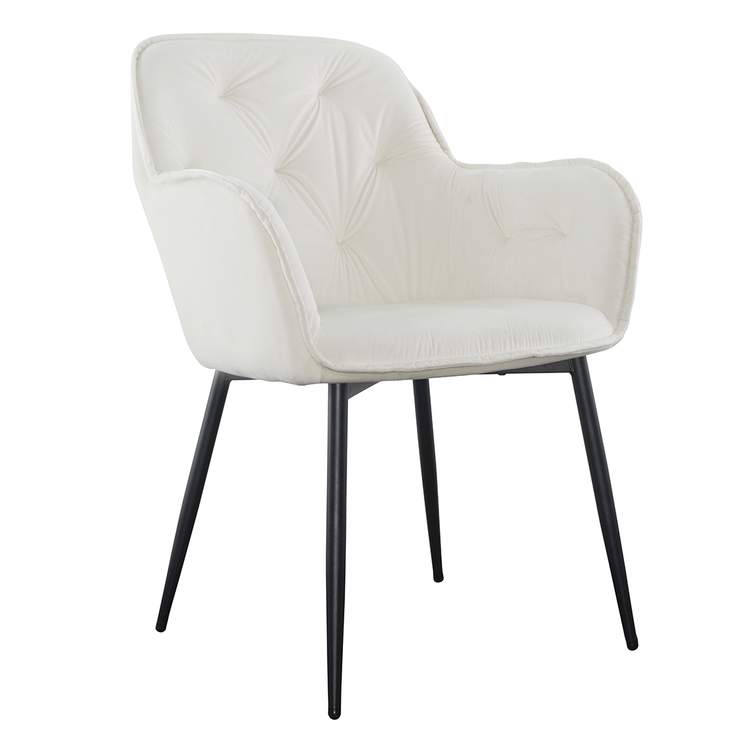 Ensemble de 2 fauteuils en velours QUEEN rétro, avec dossier rembourré.
