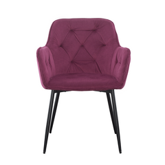 Ensemble de 2 fauteuils en velours QUEEN rétro, avec dossier rembourré.