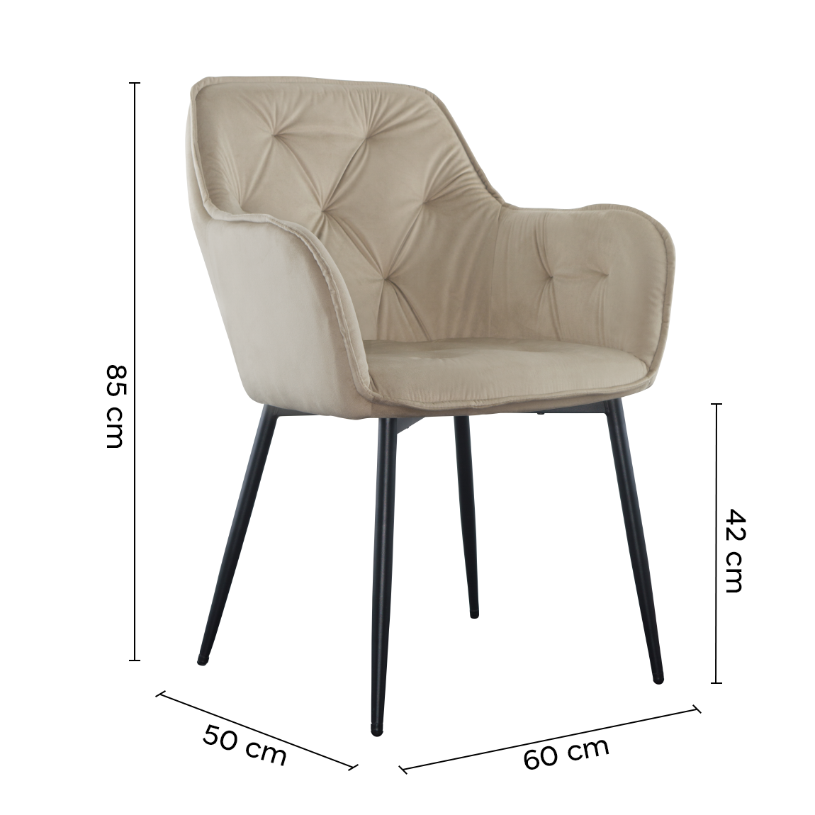 Ensemble de 2 fauteuils en velours QUEEN rétro, avec dossier rembourré.