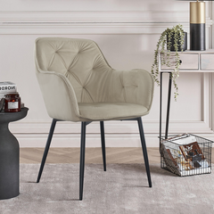 Ensemble de 2 fauteuils en velours QUEEN rétro, avec dossier rembourré.