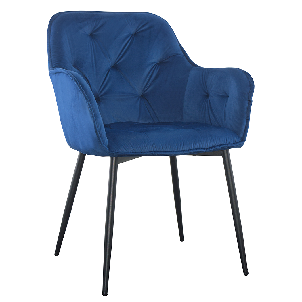 Ensemble de 2 fauteuils en velours QUEEN rétro, avec dossier rembourré.