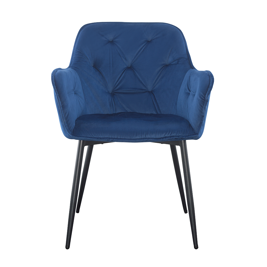 Ensemble de 2 fauteuils en velours QUEEN rétro, avec dossier rembourré.
