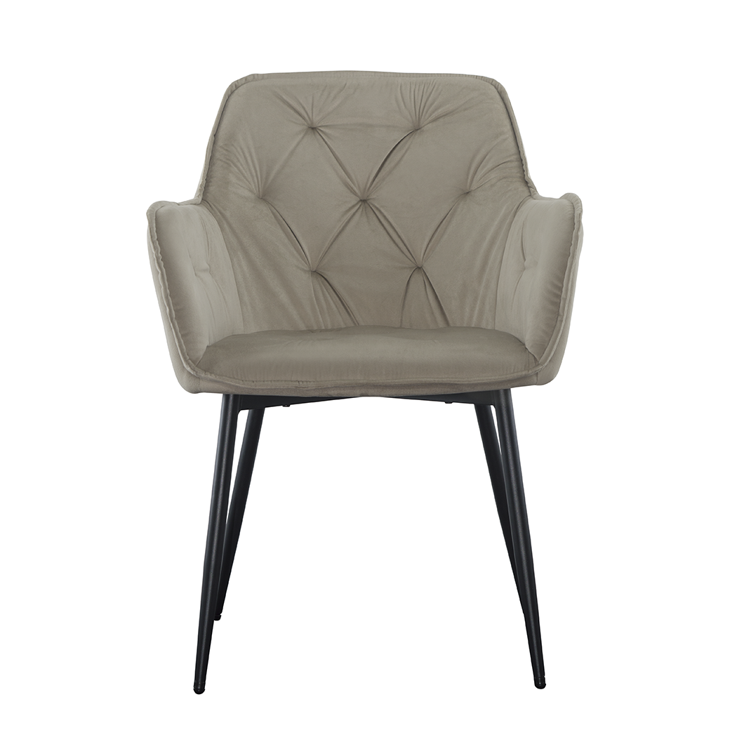 Ensemble de 2 fauteuils en velours QUEEN rétro, avec dossier rembourré.