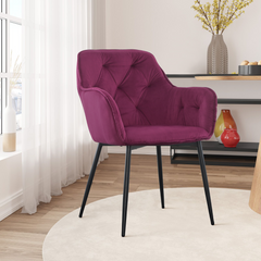 Ensemble de 2 fauteuils en velours QUEEN rétro, avec dossier rembourré.