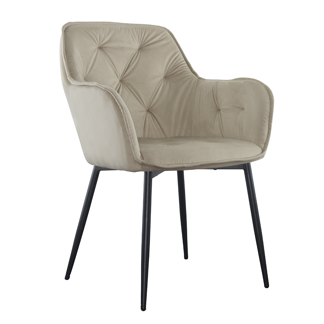 Ensemble de 2 fauteuils en velours QUEEN rétro, avec dossier rembourré.