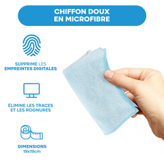 Dégraissant pour affichages LCD 200 ml anti-traces avec chiffon en microfibre