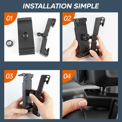 Support de smartphone pour voiture à fixer sur l'appui-tête du siège, universel