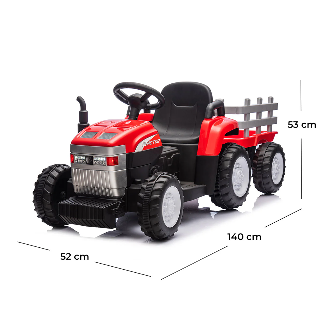 Tracteur Électrique pour Enfants Lamas LT984 avec Remorque Amovible 12V