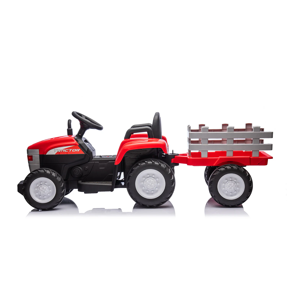 Tracteur Électrique pour Enfants Lamas LT984 avec Remorque Amovible 12V