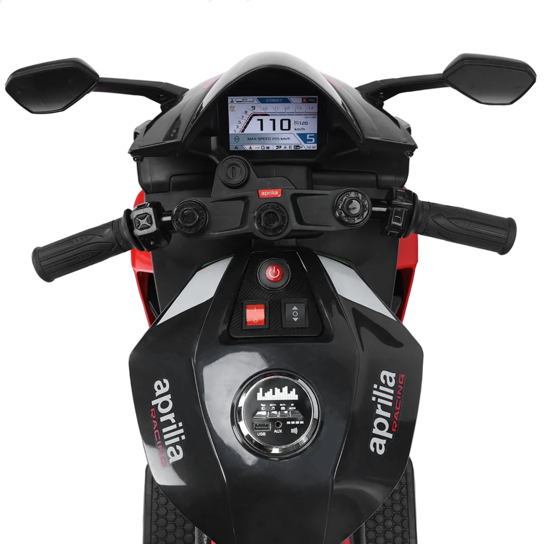 Moto Électrique pour Enfants LT973 Aprilia RSV4 BIG Noire avec Lumières et Sons