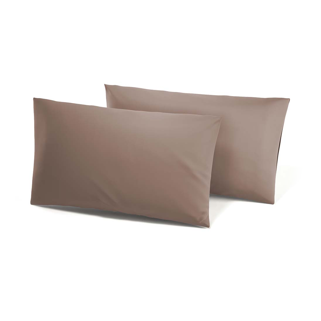 Ensemble de 2 Taies d'Oreiller en Coton Uni pour Lit Double 50x80cm