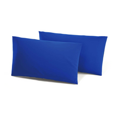Ensemble de 2 Taies d'Oreiller en Coton Uni pour Lit Double 50x80cm