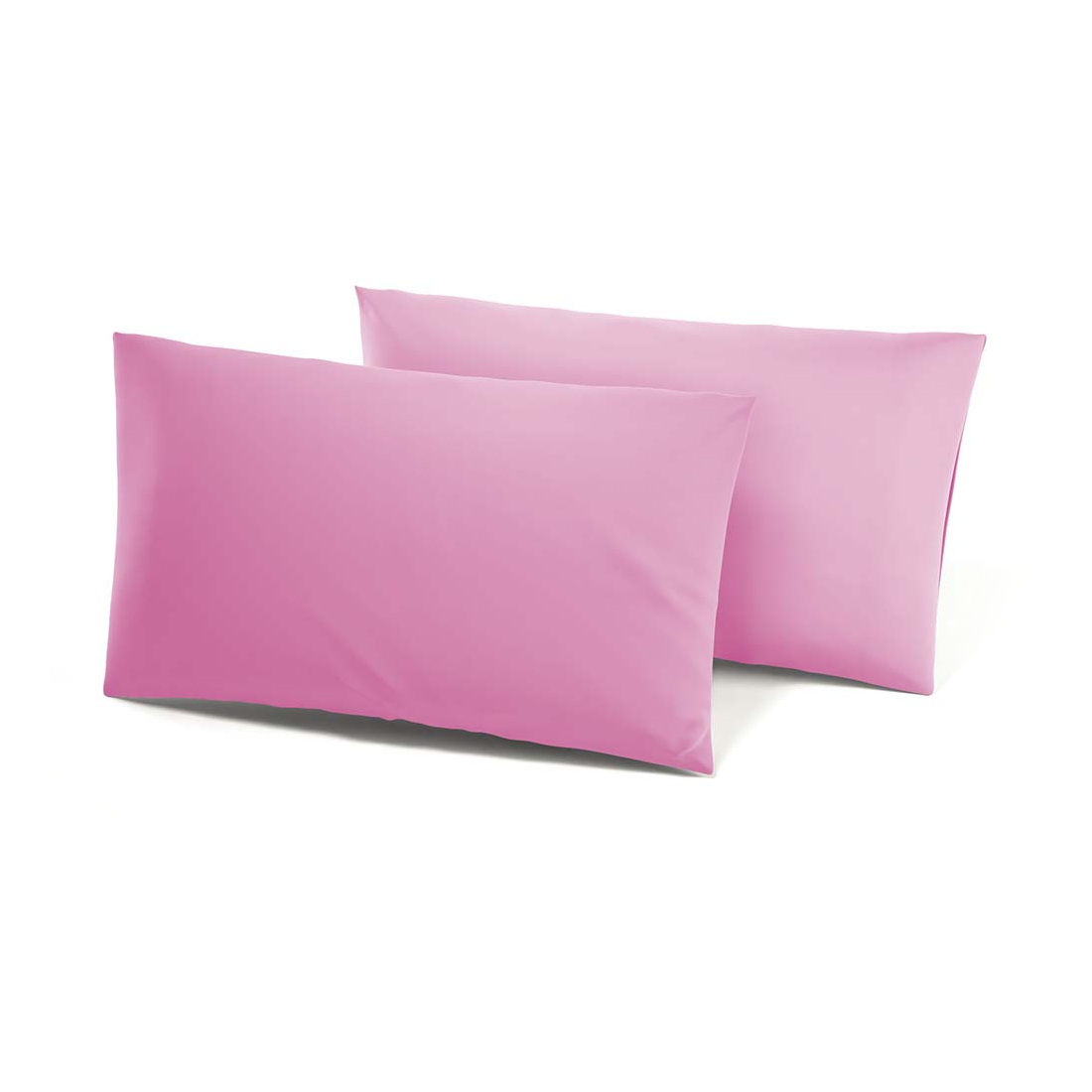 Ensemble de 2 Taies d'Oreiller en Coton Uni pour Lit Double 50x80cm