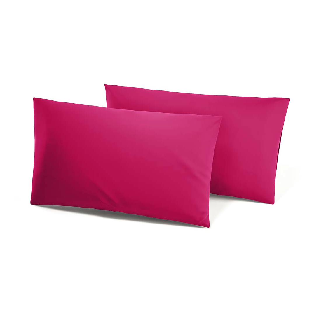 Ensemble de 2 Taies d'Oreiller en Coton Uni pour Lit Double 50x80cm