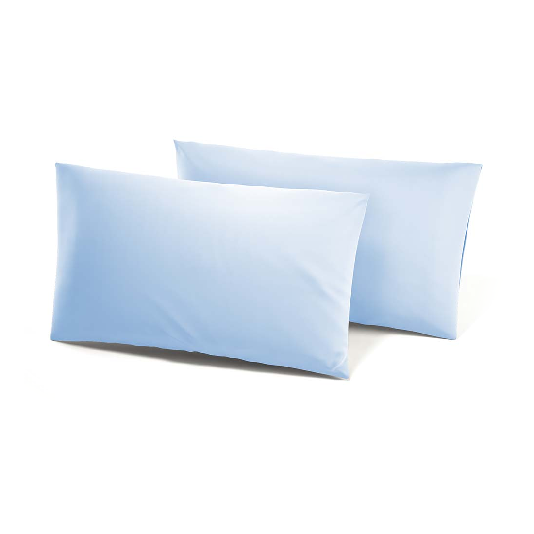 Ensemble de 2 Taies d'Oreiller en Coton Uni pour Lit Double 50x80cm